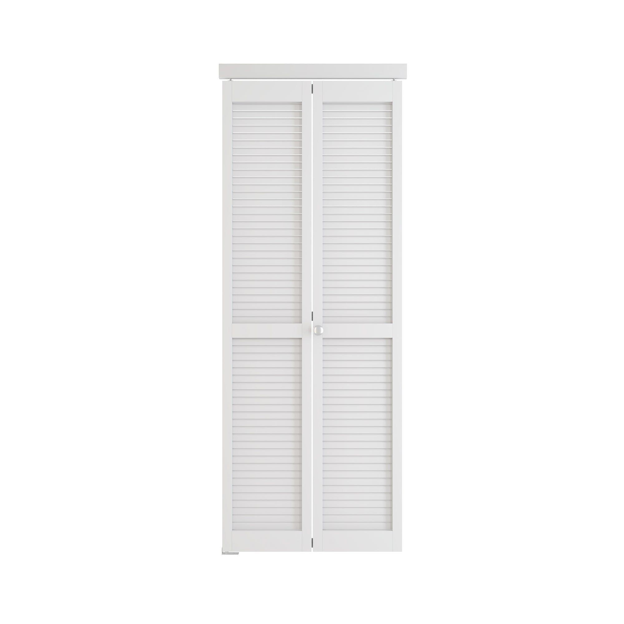 24/30/36 in. x 80 in. Louver Bi-Fold Interior Door for Closet, MDF & PVC, White Folding Door including Hardware