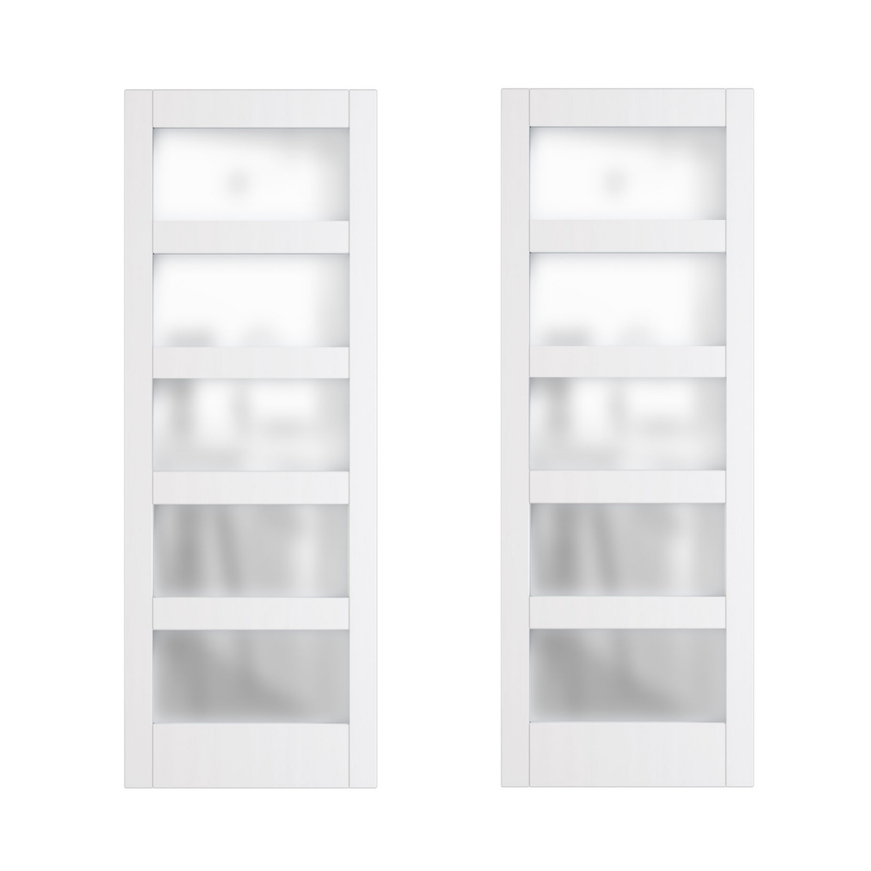 TENONER Double Frosted Glass Barn Door x 2, DIY Interior Barn Doors for Home 5 Lattices of Clear Glass Easy Installation for Living Room(No Hardware Include)