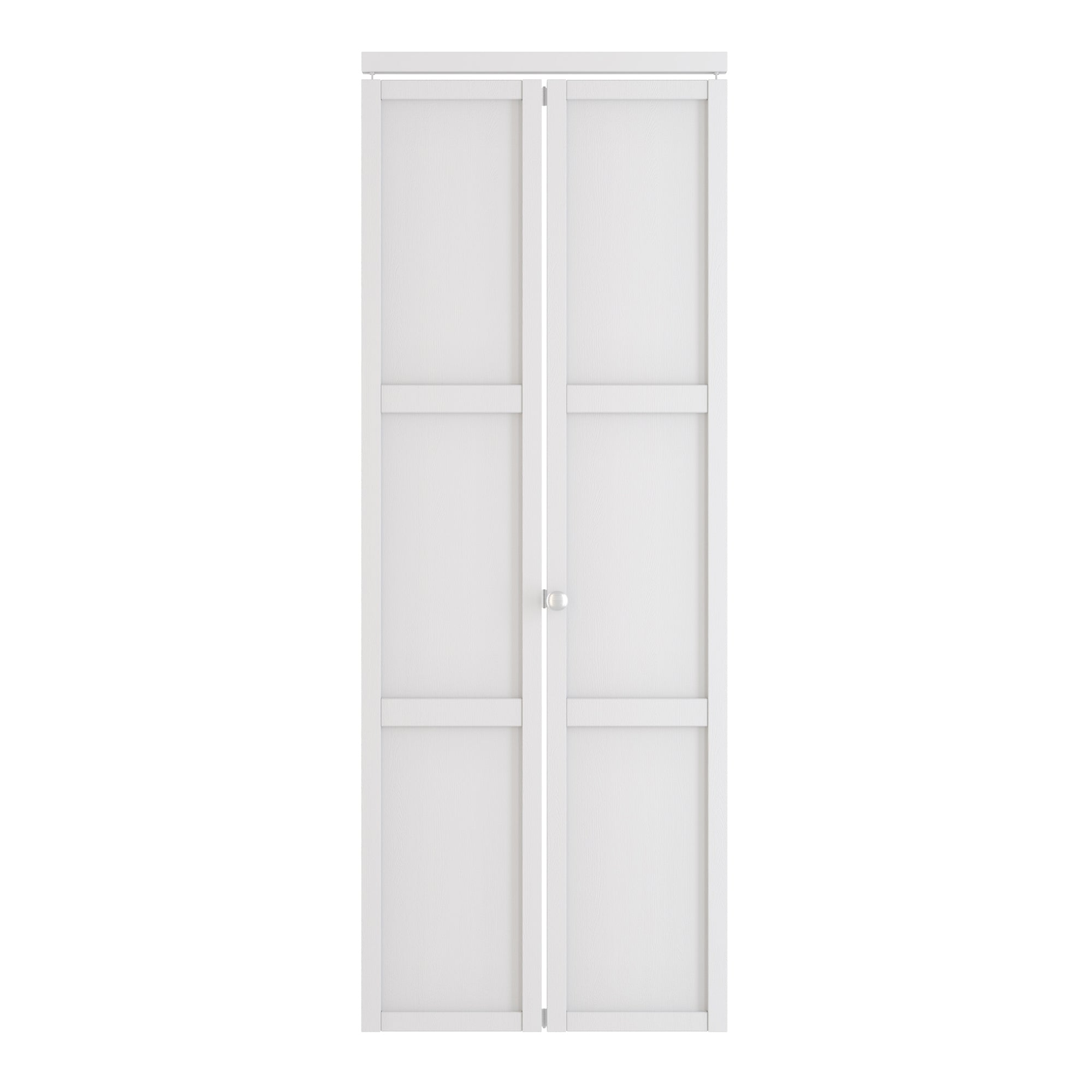 24/30/36 in. x 80 in. White, MDF Wood, 3 Panel Bi-Fold Interior Door for Closet with Hardware Kits