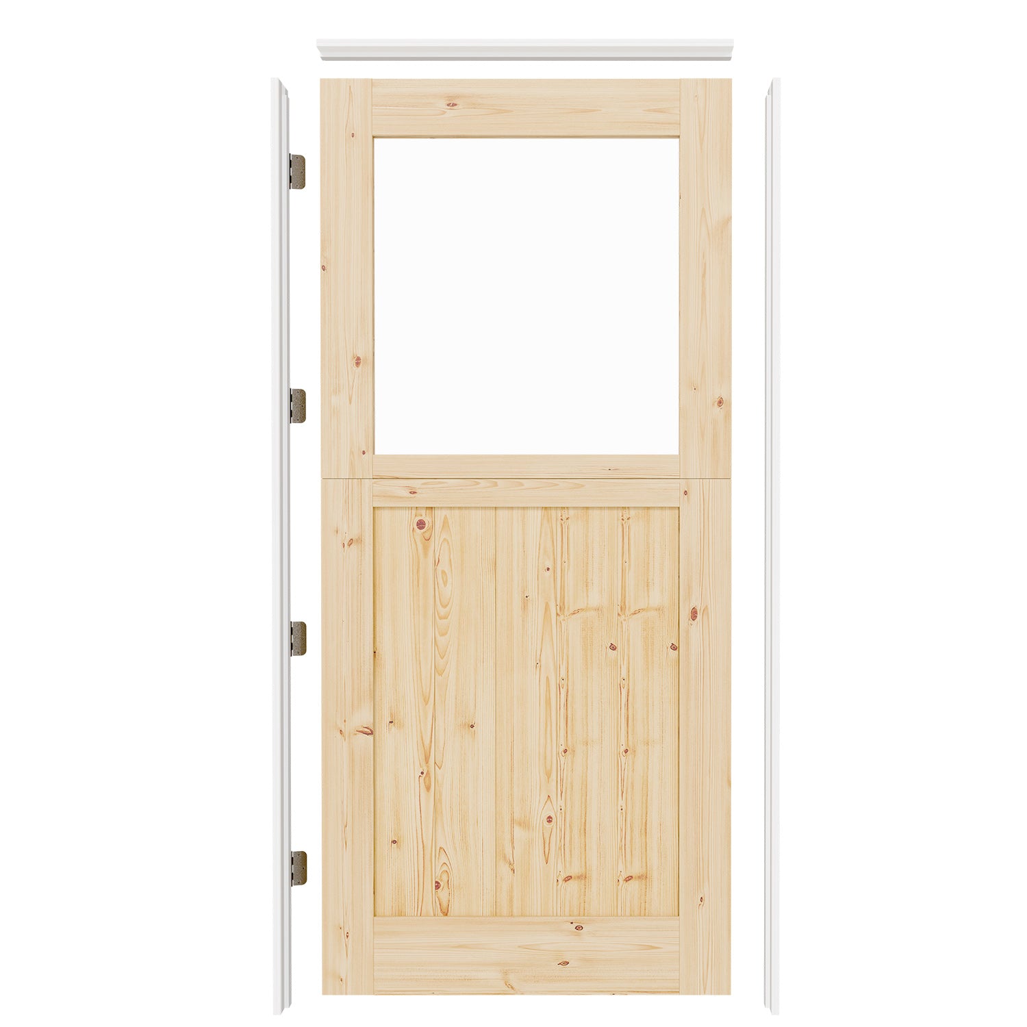 TENONER White Solid Wood Primed Pre-Hung Door Jamb Frame Kit for Interior and Exterior Doors - DIY Adjustable Jamb, Easy Installation