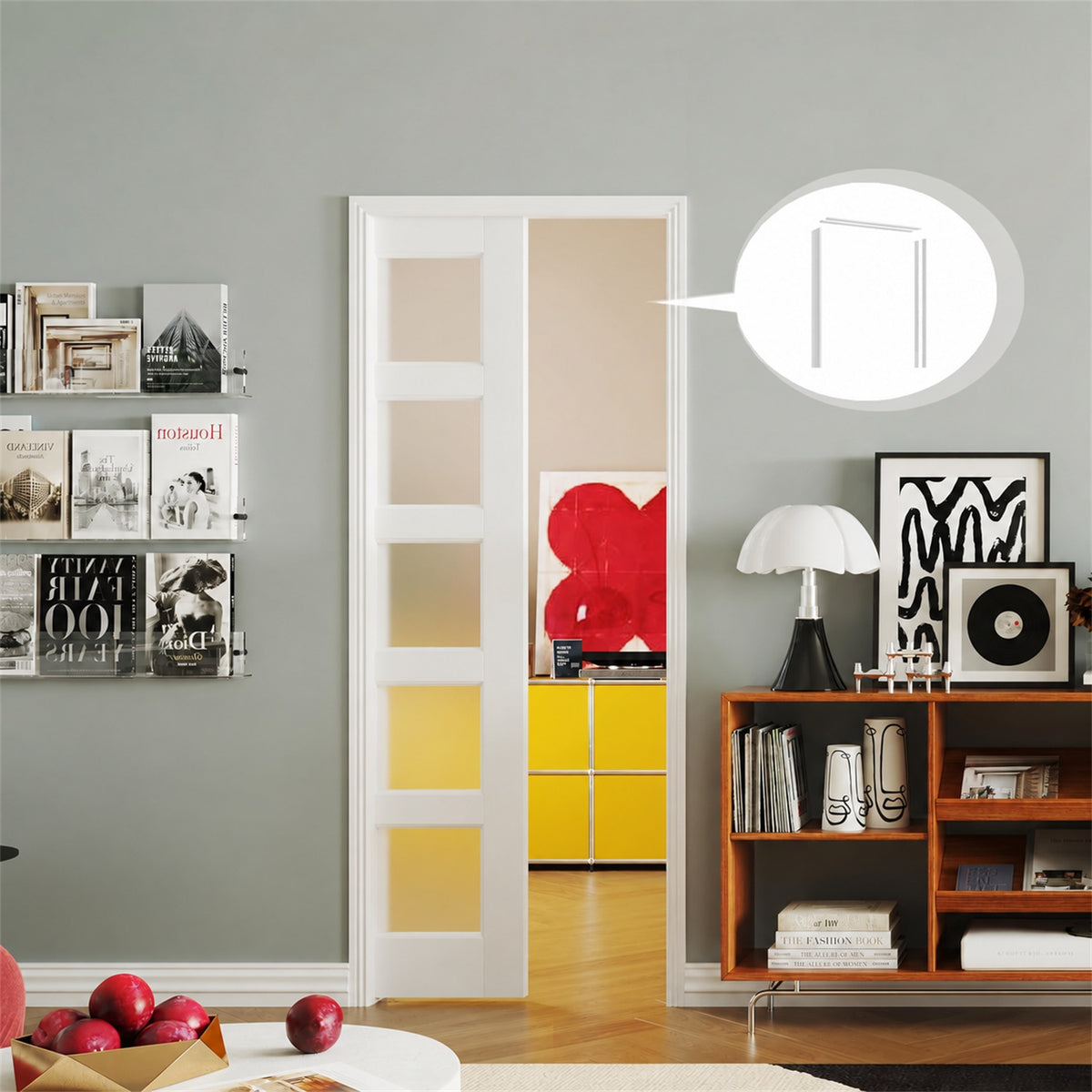36 in Pine Wood White Pocket Door Frame