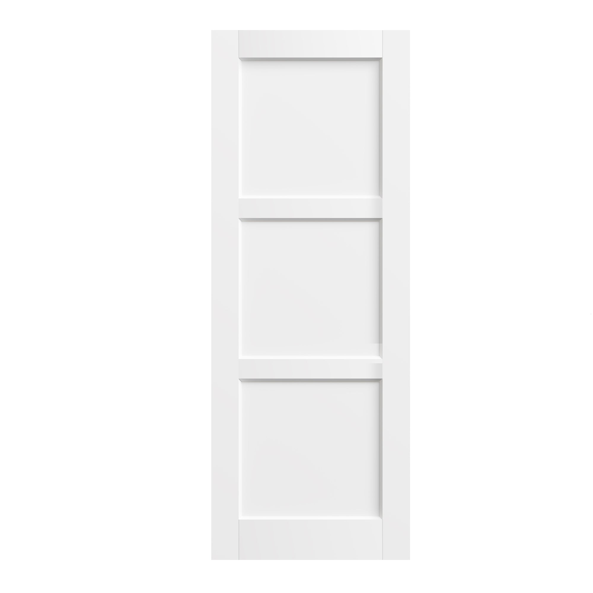 French Interior Door - 3-Panel Solid Core Wood Pantry Door, Closet & Bathroom Single Pre-Finished Door Slab - White Primed(Not Include Door Hinges)