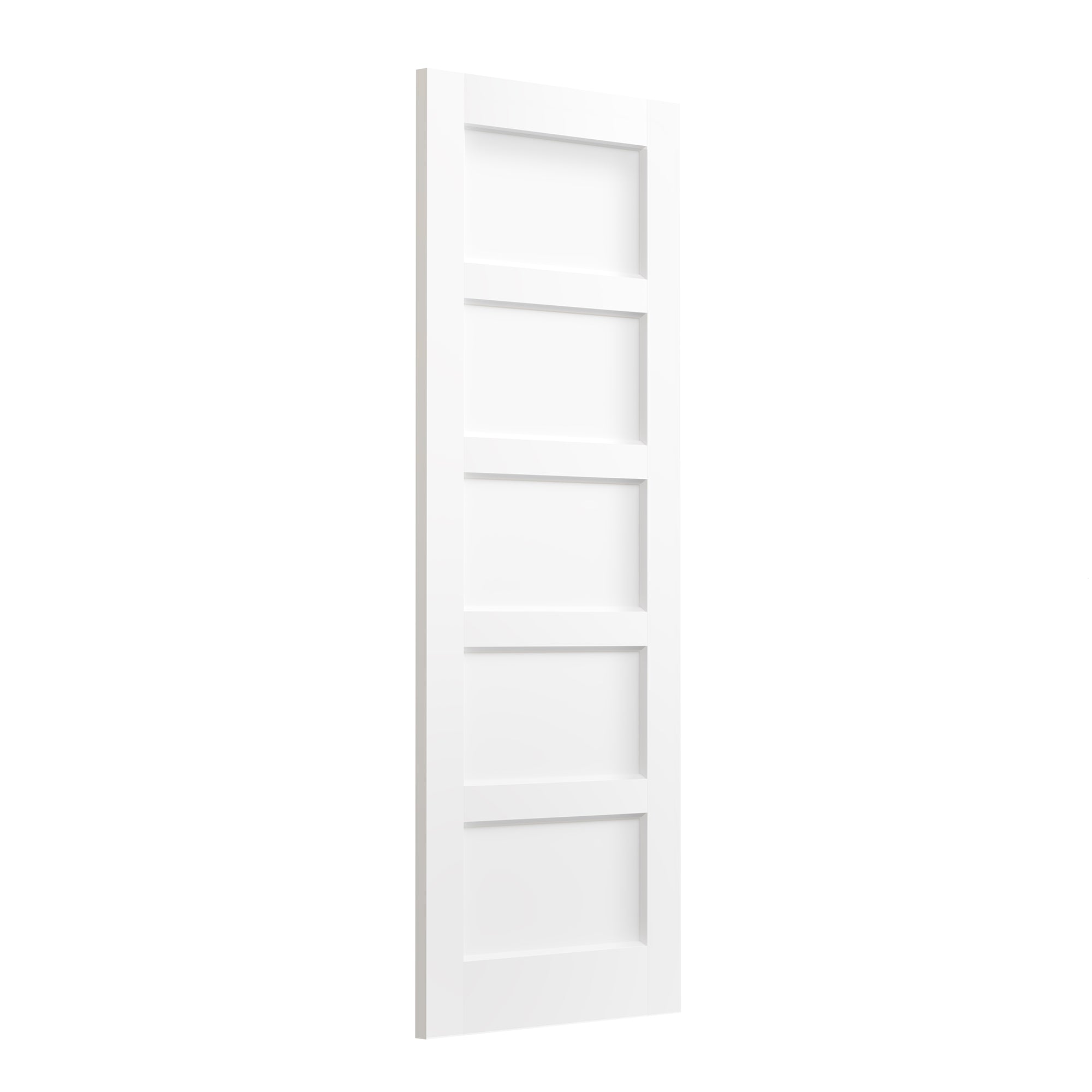 French Interior Door - 5-Panel Solid Core Wood Pantry Door, Closet & Bathroom Single Pre-Finished Door Slab - White Primed(Not Include Door Hinges)