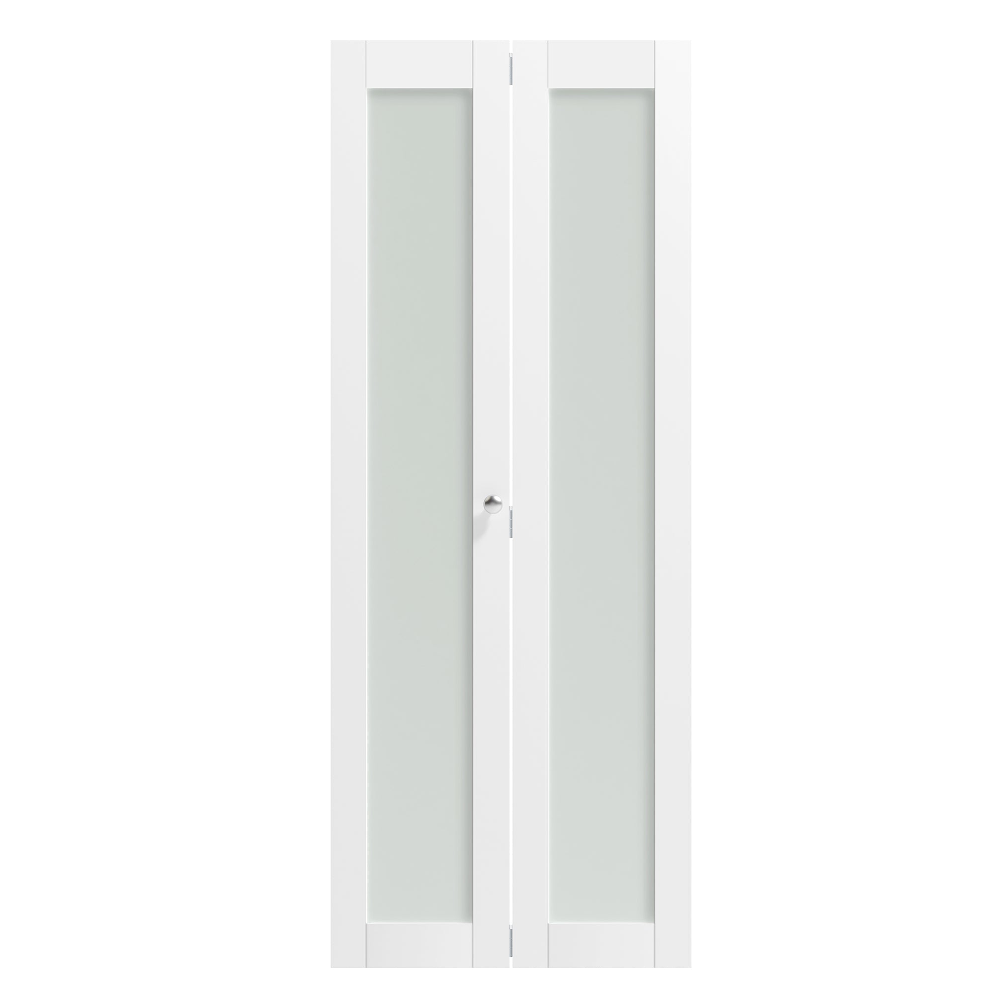 24/30/36 in x 80 in Frosted Glass Panel, Full Lite Bi-Fold Interior Door  with MDF & Water-Proof PVC Covering, Hardware Include