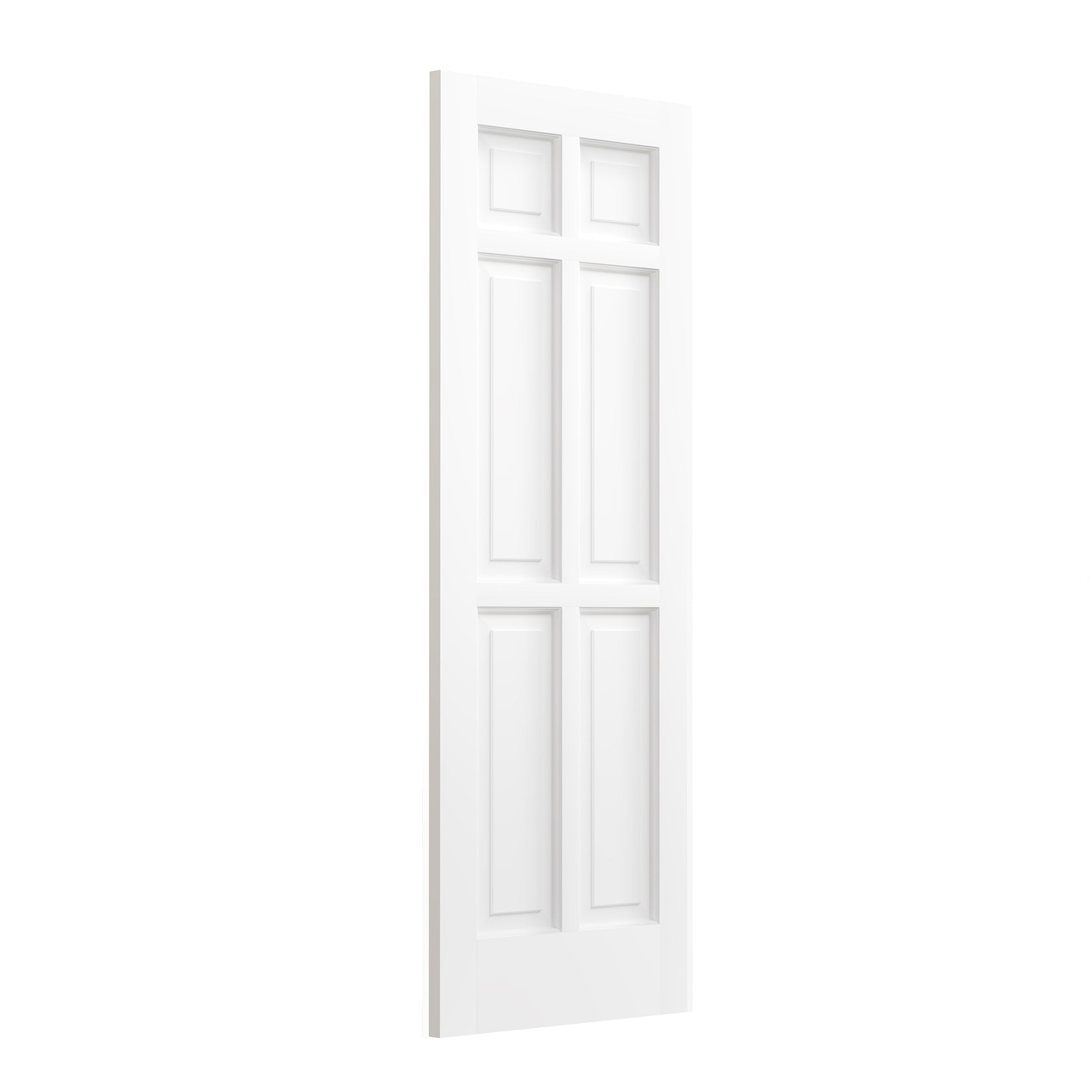 French Interior Door - 6-Panel Solid Core Wood Pantry Door, Closet & Bathroom Single Pre-Finished Door Slab - White Primed(Not Include Door Hinges)