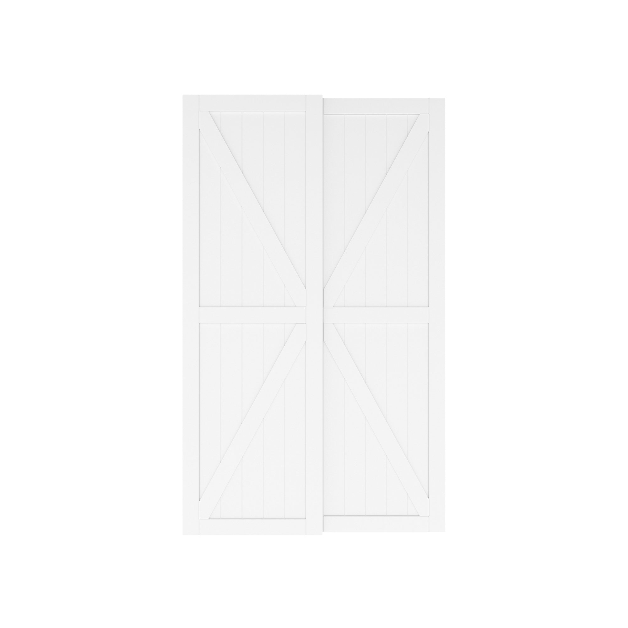 TENONER Sliding Closet Door - K Shape Sliding Door with Hardware Track Kit & Floor Guide, Pre-Drilled Door Panel Need to Assemble