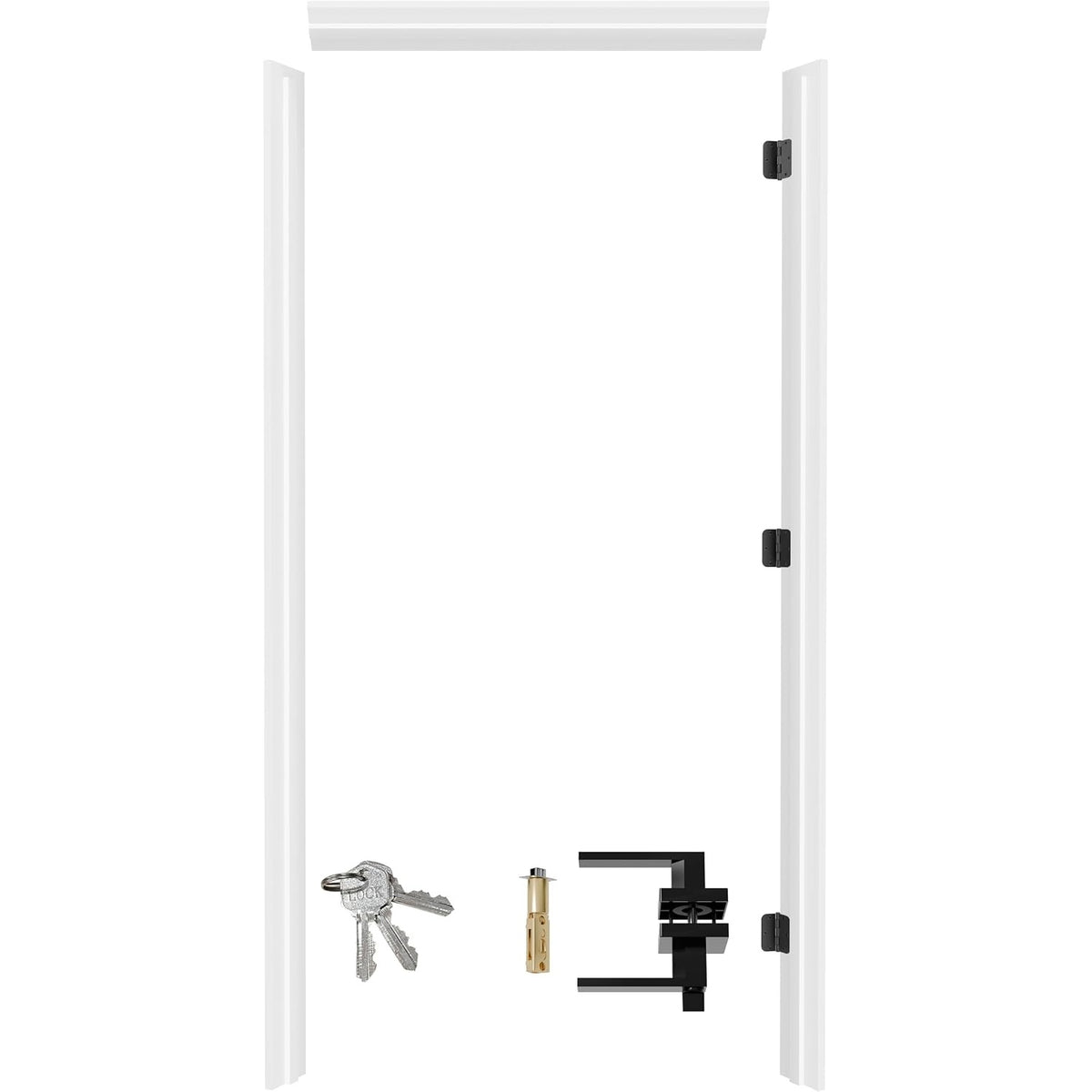 TENONER White 36-inch Exterior Door Frame with Waterproof Strip and Handle