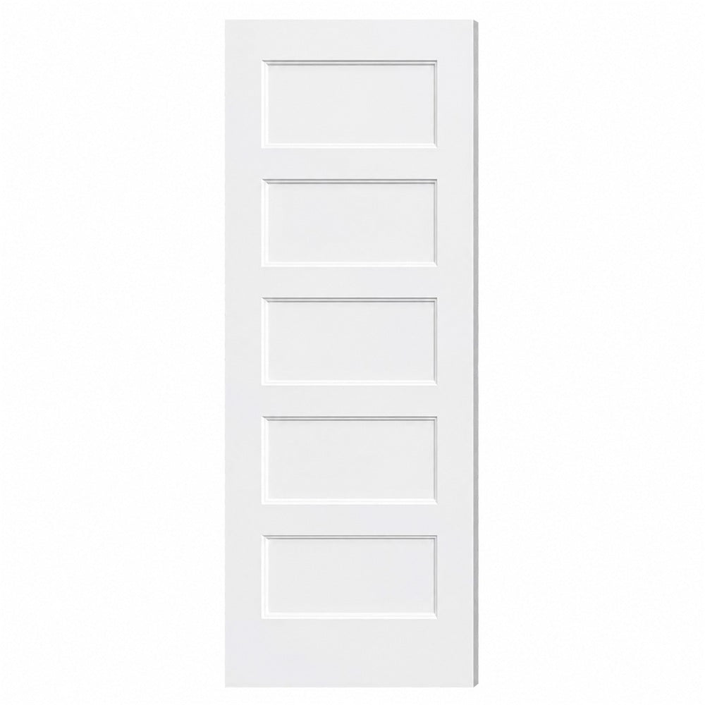 TENONER White Primed 5-Panel Hollow Interior Door for Pantry, Closet, Easy to Install, Stain Resistant