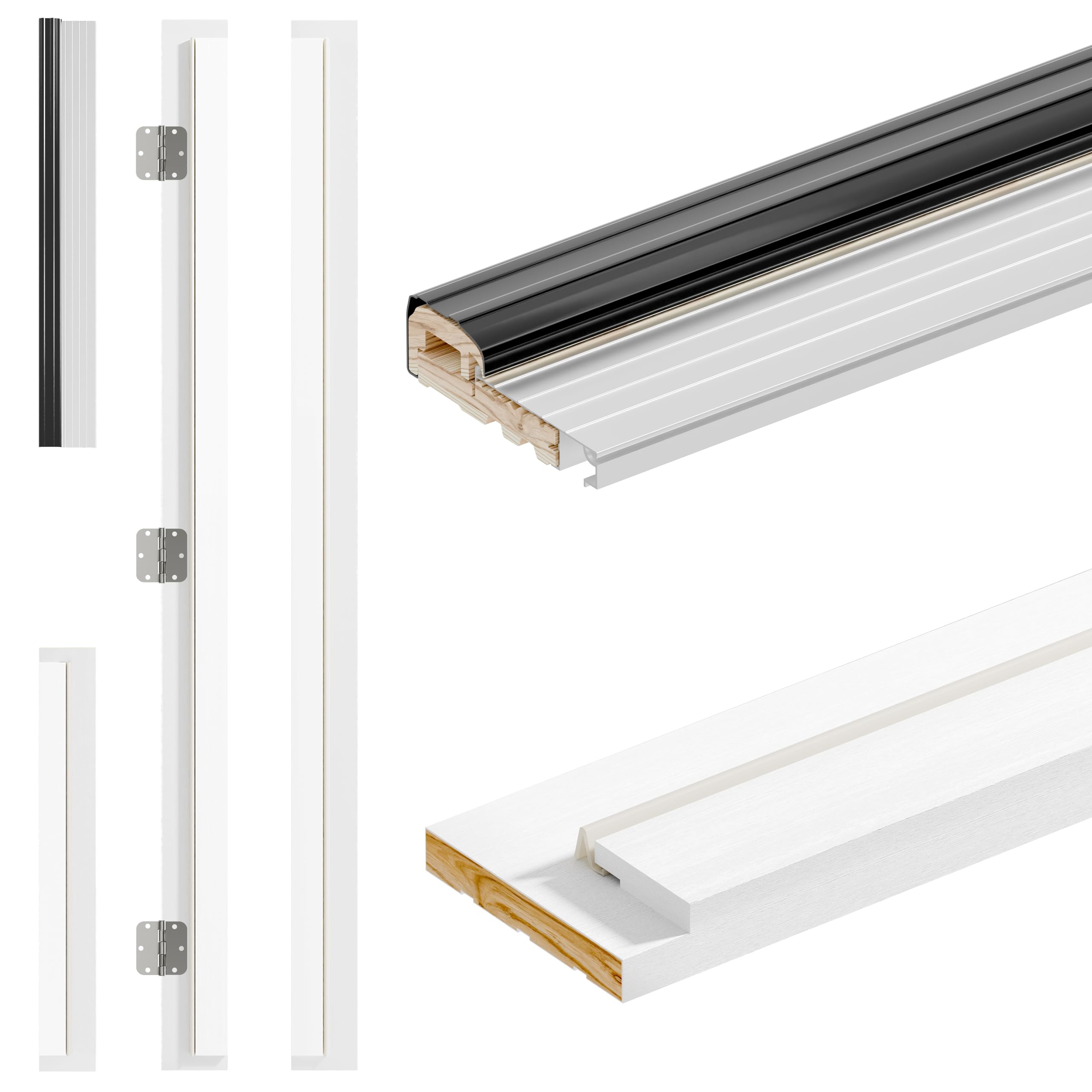 TENONER 36-inch White Solid Door Frame with Threshold