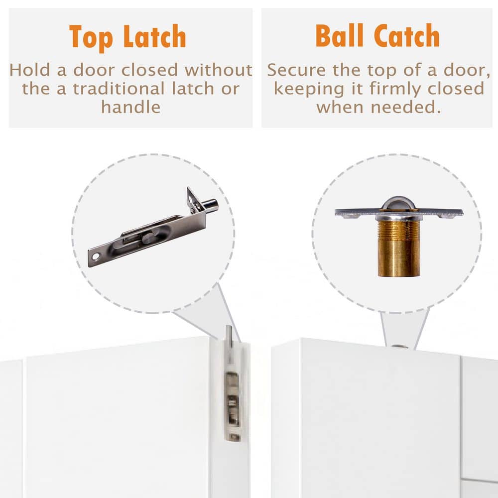 TENONER Inactive Door Hardware Kit with Flush Bolts, Handle and Installation Accessories for Double Doors