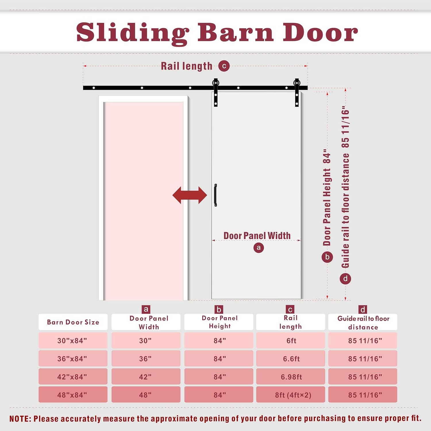 TENONER Pine Wood Vertical Stripes Solid Core Sliding Barn Door with Hardware - Suitable for DIY (Unfinished)
