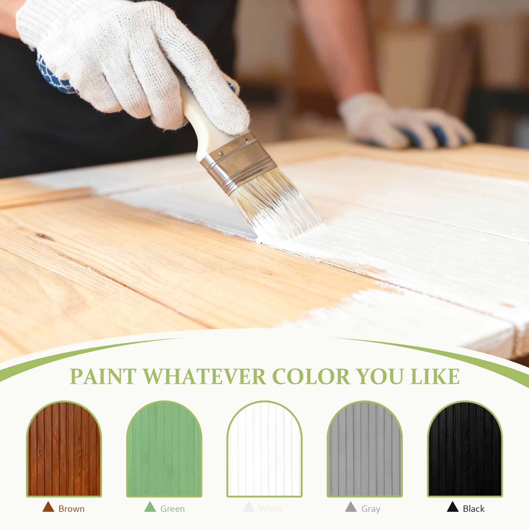 TENONER Pine Wood Vertical & Horizontal Stripes Solid Core Sliding Barn Door with Hardware - Suitable for DIY (Unfinished)
