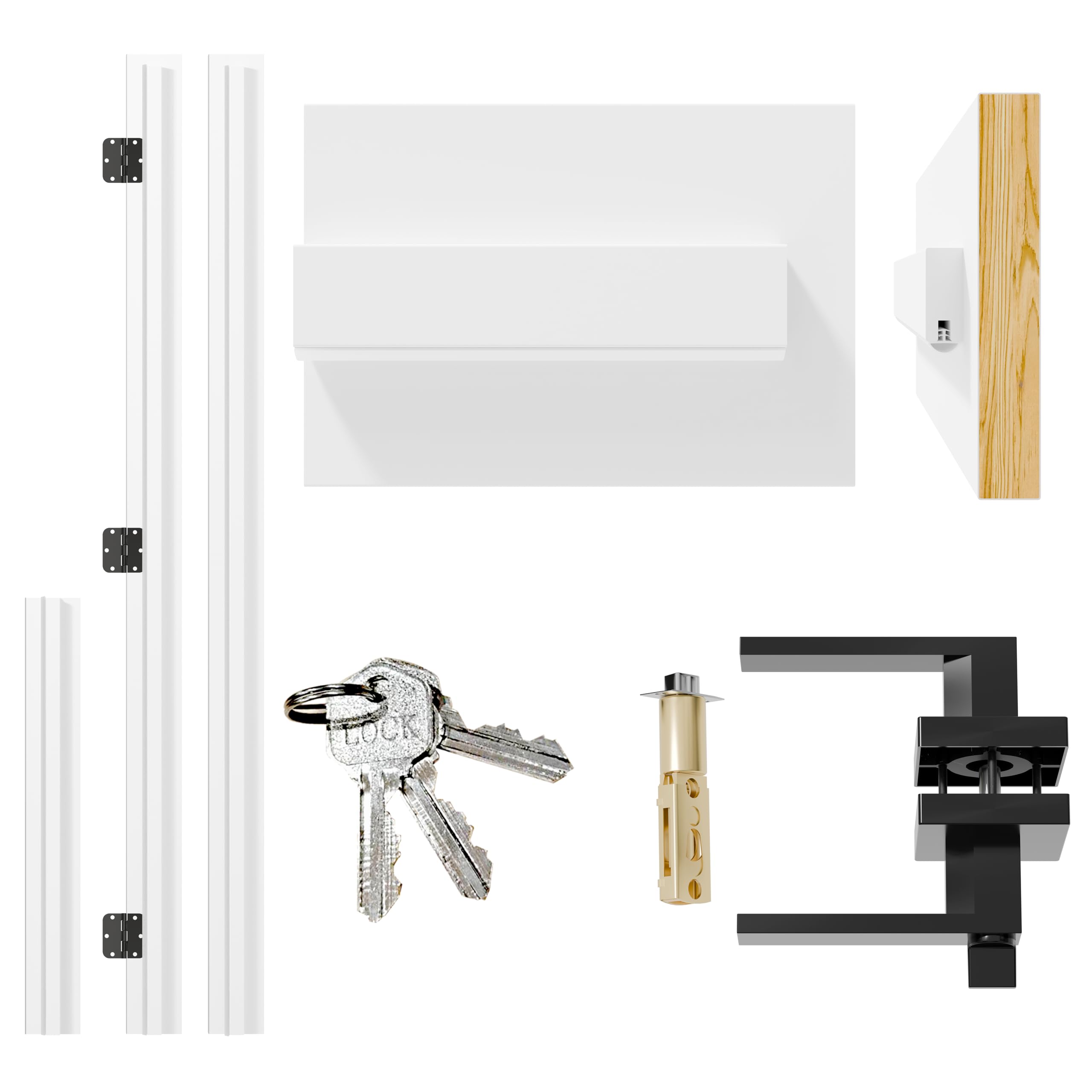 TENONER White 36-inch Door Frame with Waterproof Strip and Handle