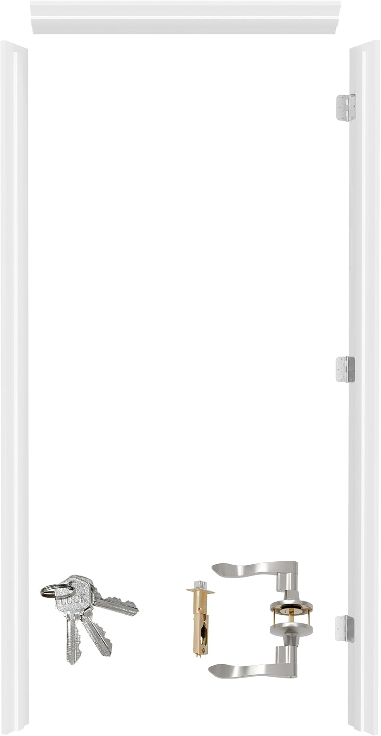 TENONER White 36-inch Door Frame with Waterproof Strip and Handle