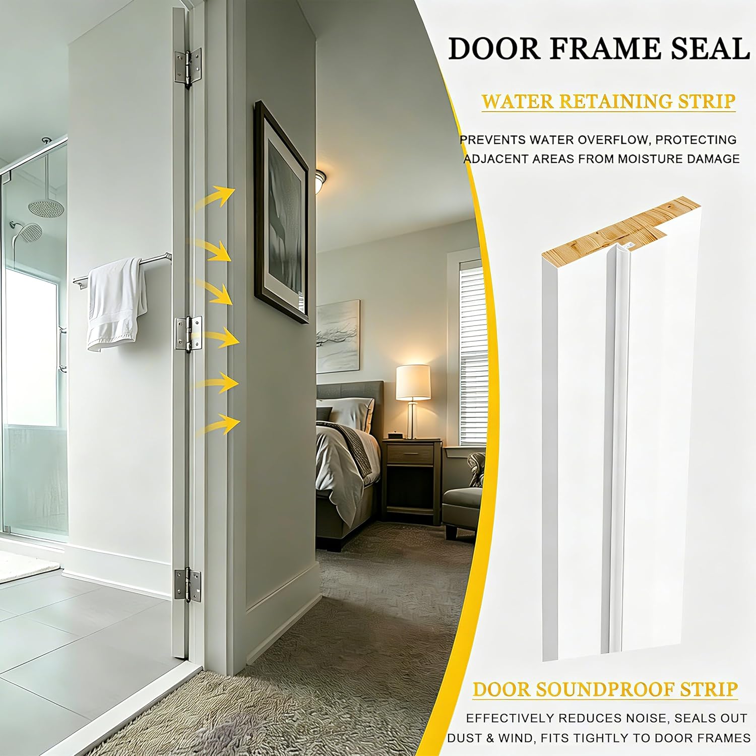 TENONER White Pre-Hung Double Door Jamb Frame Kit Including Latches And Door Handles