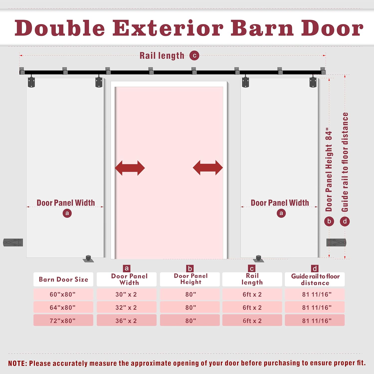 TENONER White Primed 1-Lite Clear Glass Exterior Sliding Barn Door without Large Pet Door