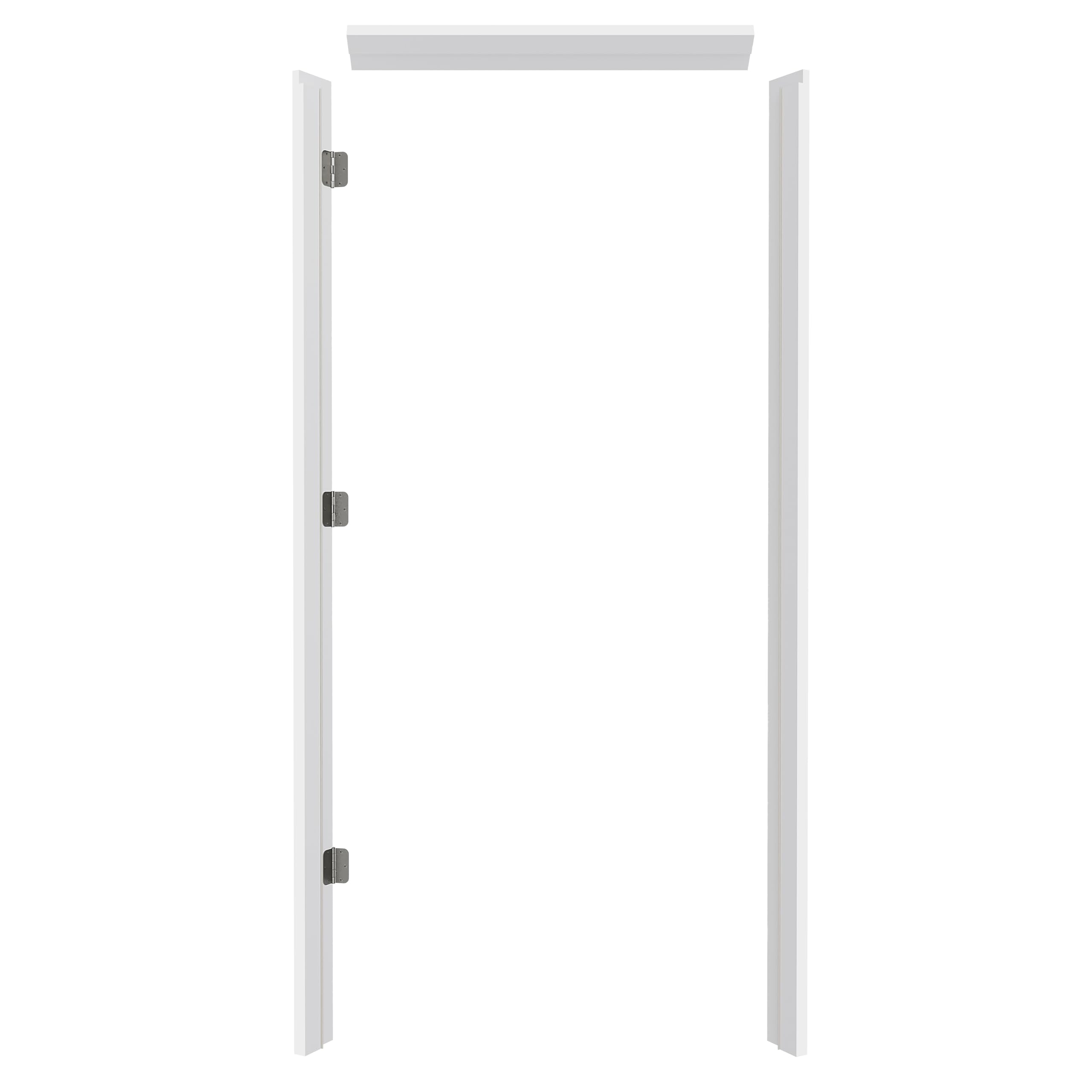 TENONER Pine Wood Primed Exterior Door Frame with Weatherstrip - Pre-Installed Hinges