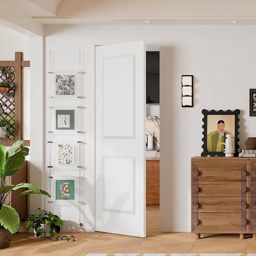 TENONER White Primed 2-Panel Hollow Interior Door for Pantry, Closet, Easy to Install, Stain Resistant
