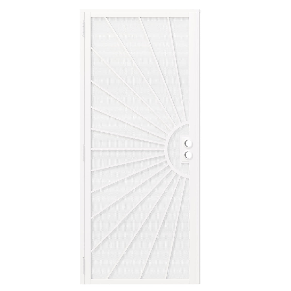 White Round Mesh Steel Exterior Steel Screen Security Door