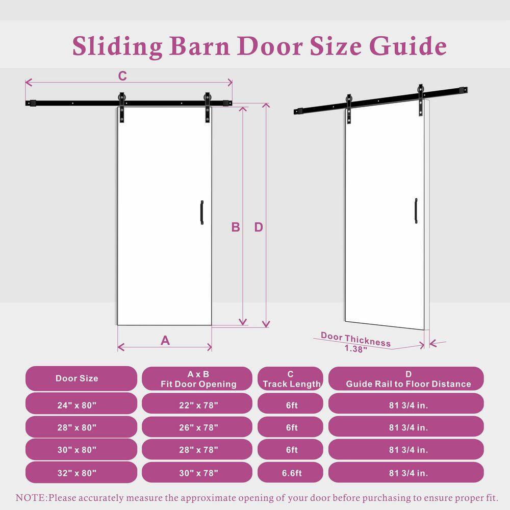 TENONER White Primed T-Shaped Pine Wood Sliding Barn Door