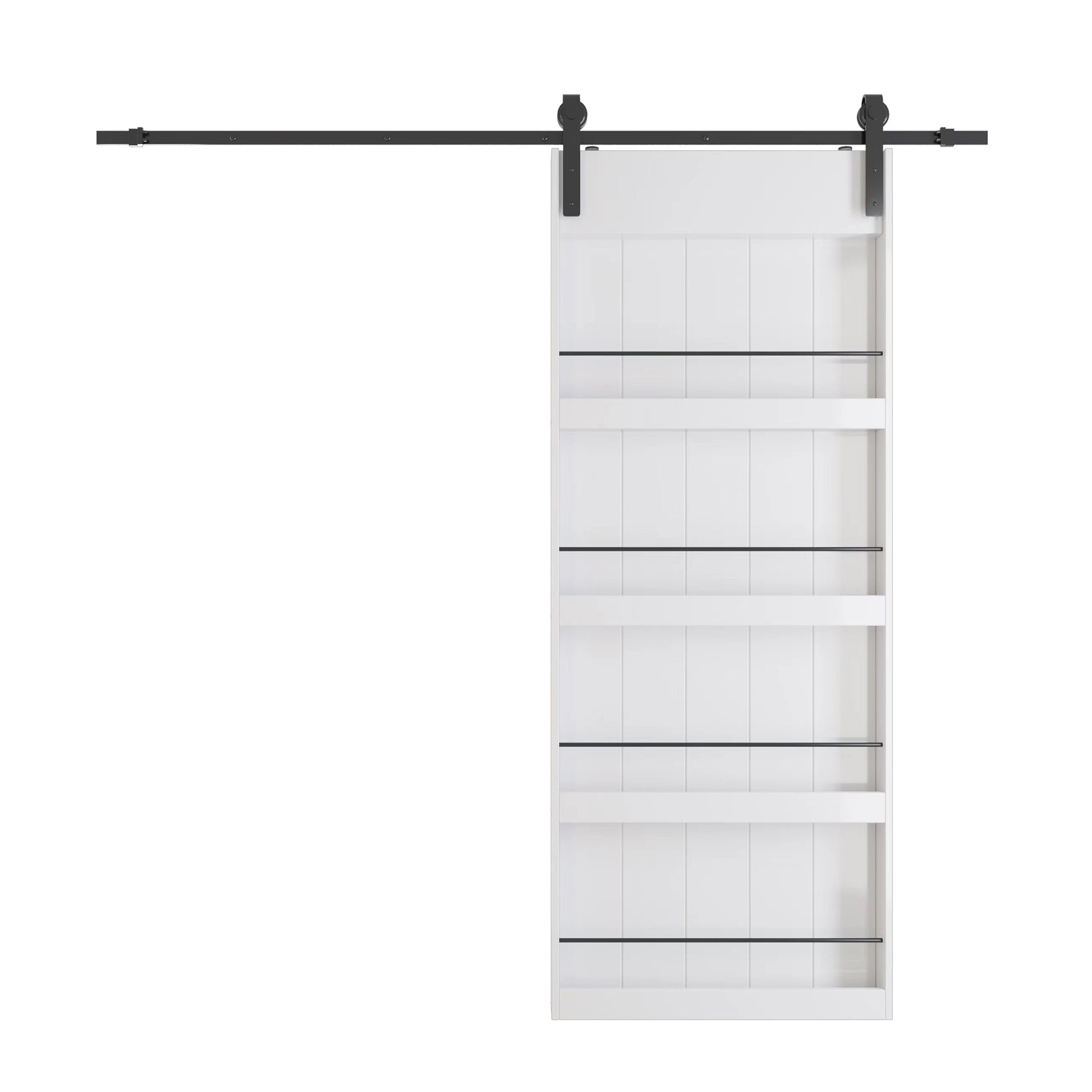 TENONER Sliding Barn Door, Shelf Style, Made of Primed MDF, Sliding Door with Hardware Kit