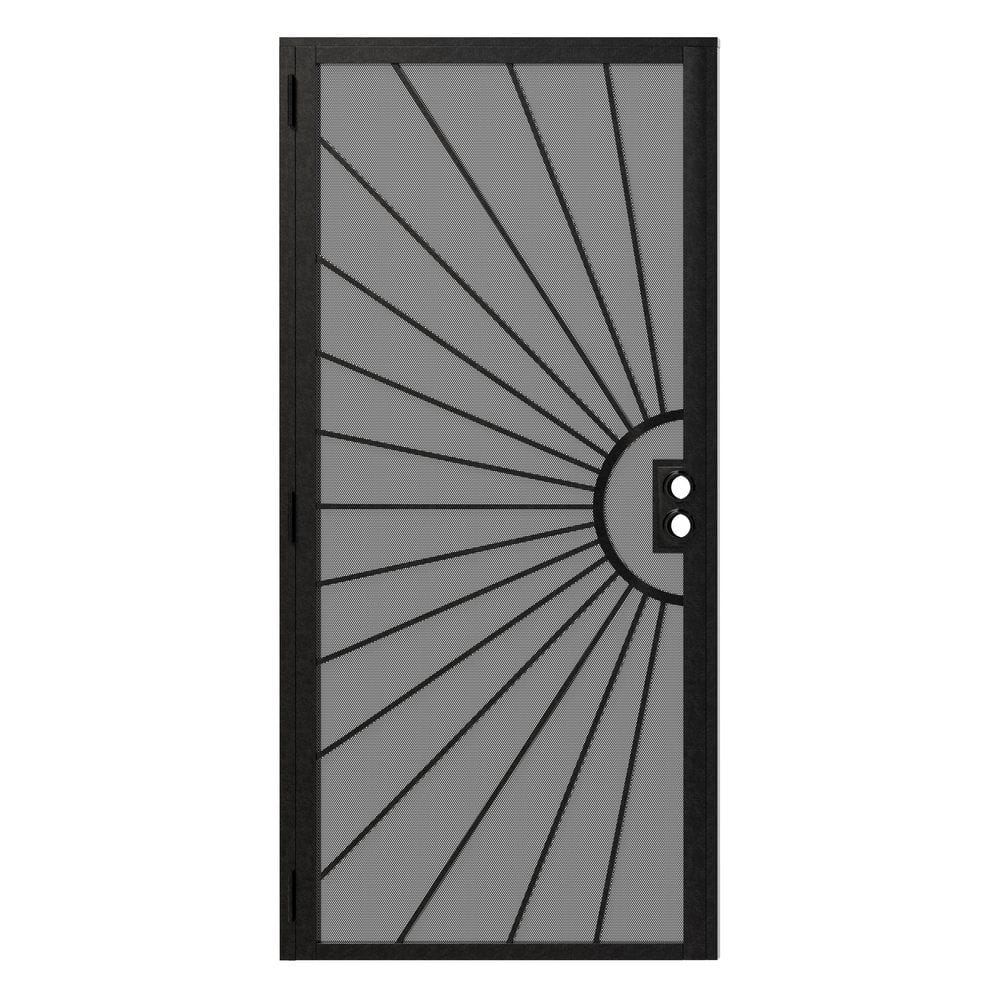Black Round Mesh Steel Exterior Screen Steel Security Exterior Door