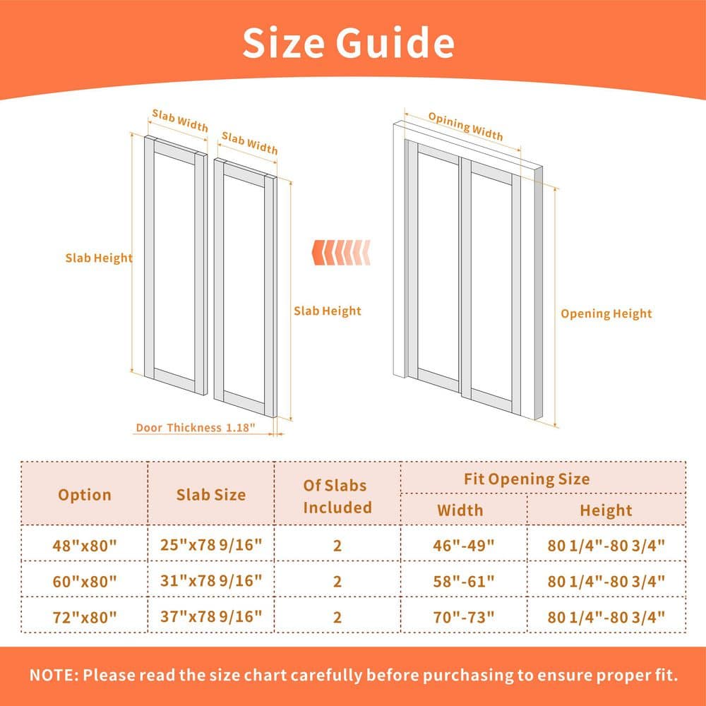 TENONER Black MDF 5-Lite Frosted Glass Closet Doors with Hardware Kit