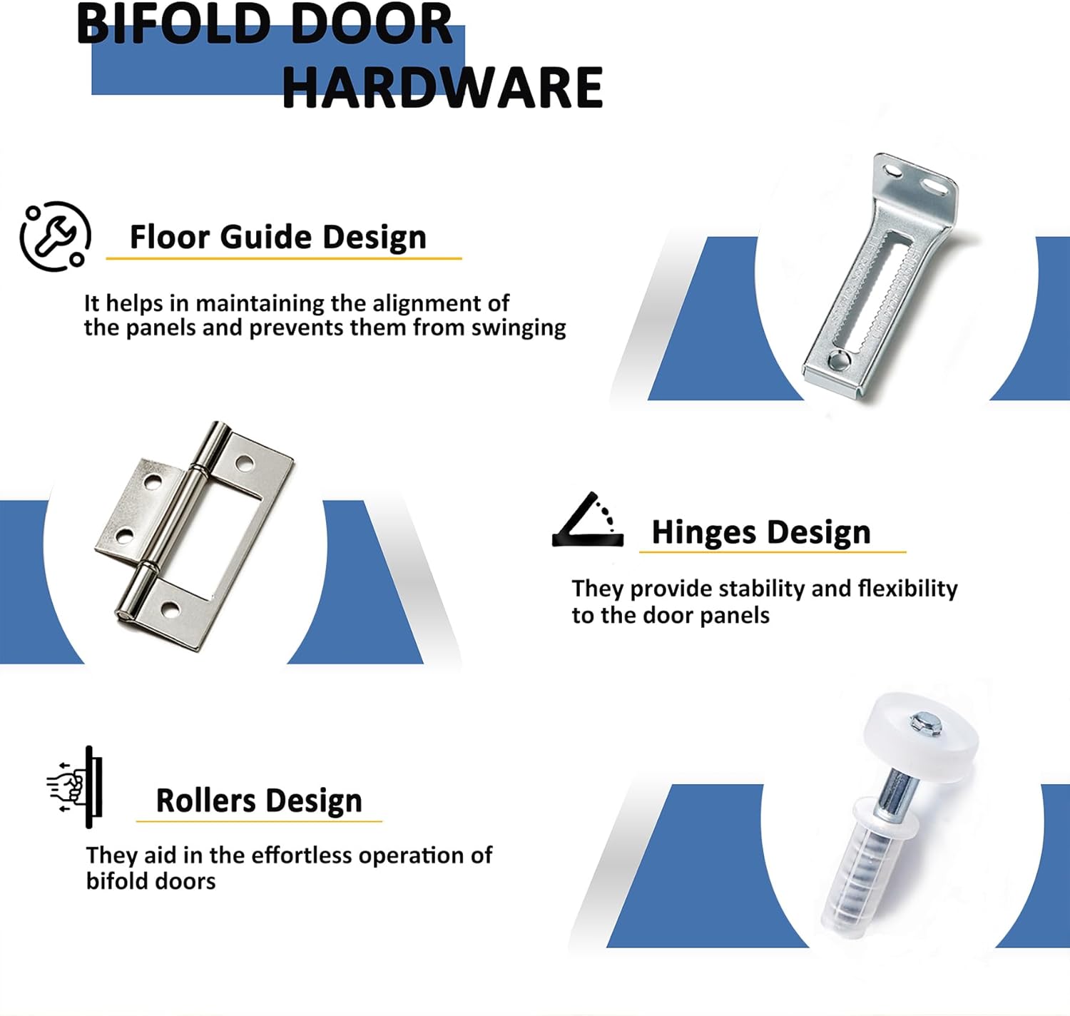 TENONER Black/White MDF Hollow Core 6 Panel Bi-Fold Interior Door for Closet, Pantry, Laundry Room - Space-Saving and Easy-to-Operate with Hardware Kits