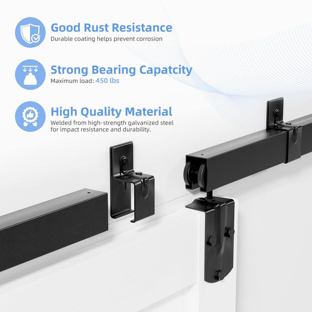 TENONER Pine Wood K-Shaped Exterior Sliding Barn Door