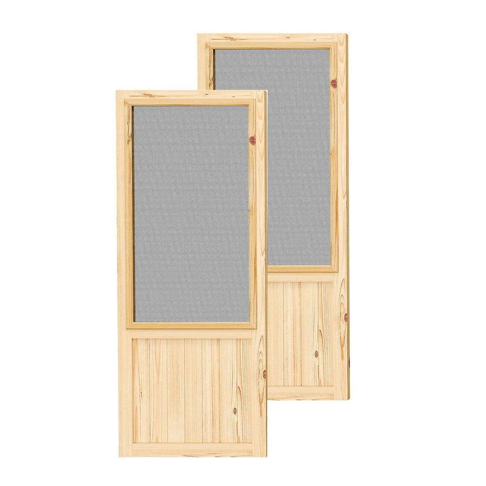 Pine Wood Half Lite Screen Exterior Front Door