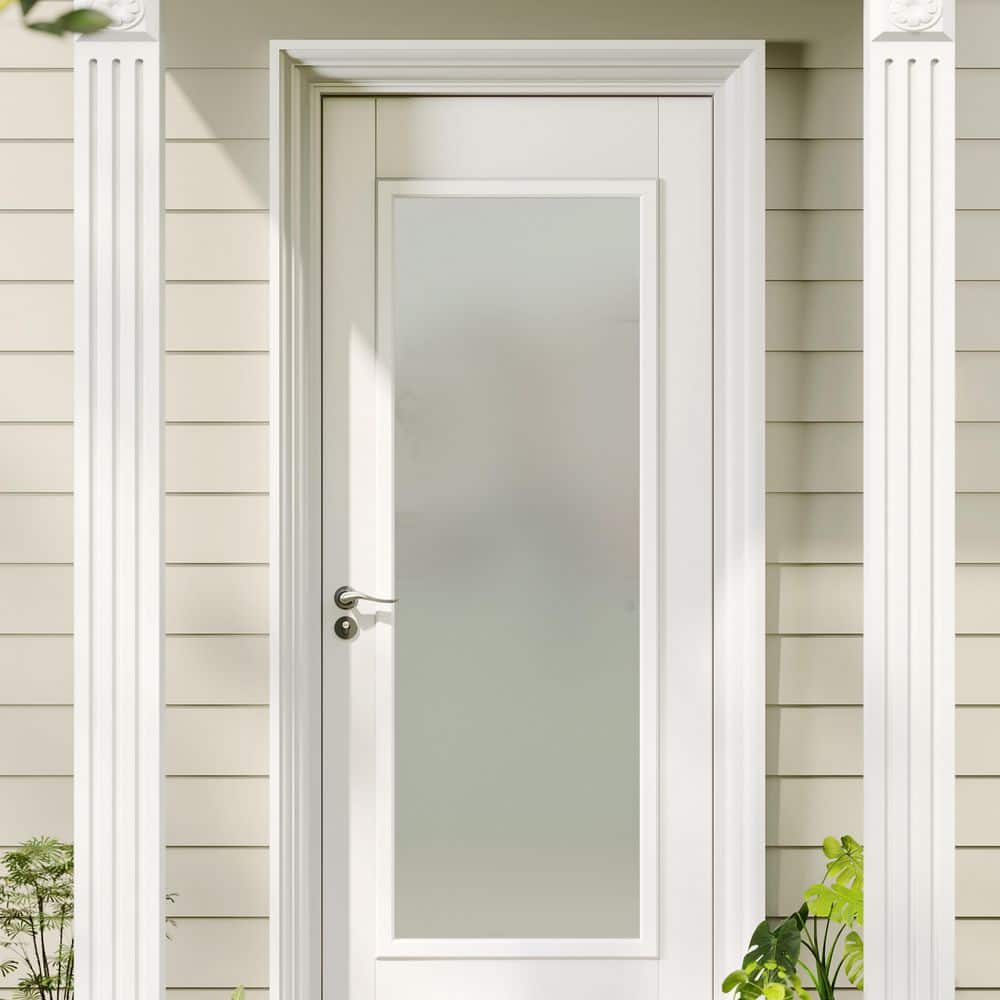 TENONER 1-Lite Frosted Glass Inserts for Exterior Doors Replacement for Enclosed Shutters Insert Kit