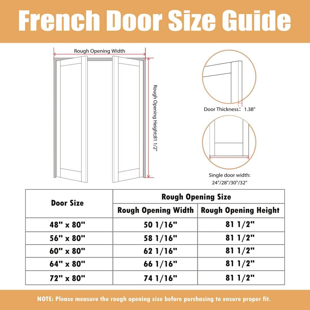 TENONER White Primed Solid Core 1-Lite Tempered Clear Glass French Interior Door (no handle)