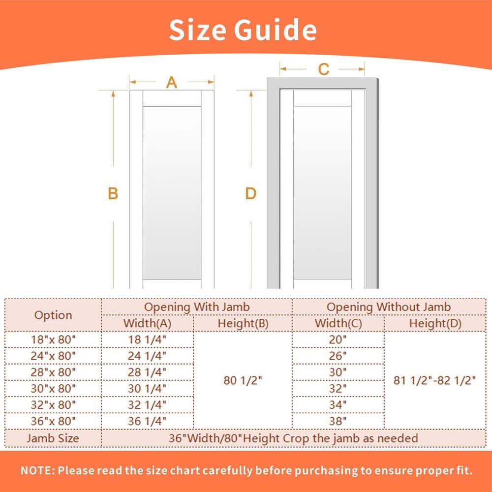 TENONER White Primed Solid Core 1-Lite Tempered Clear Glass Slab / Prehung Interior Door