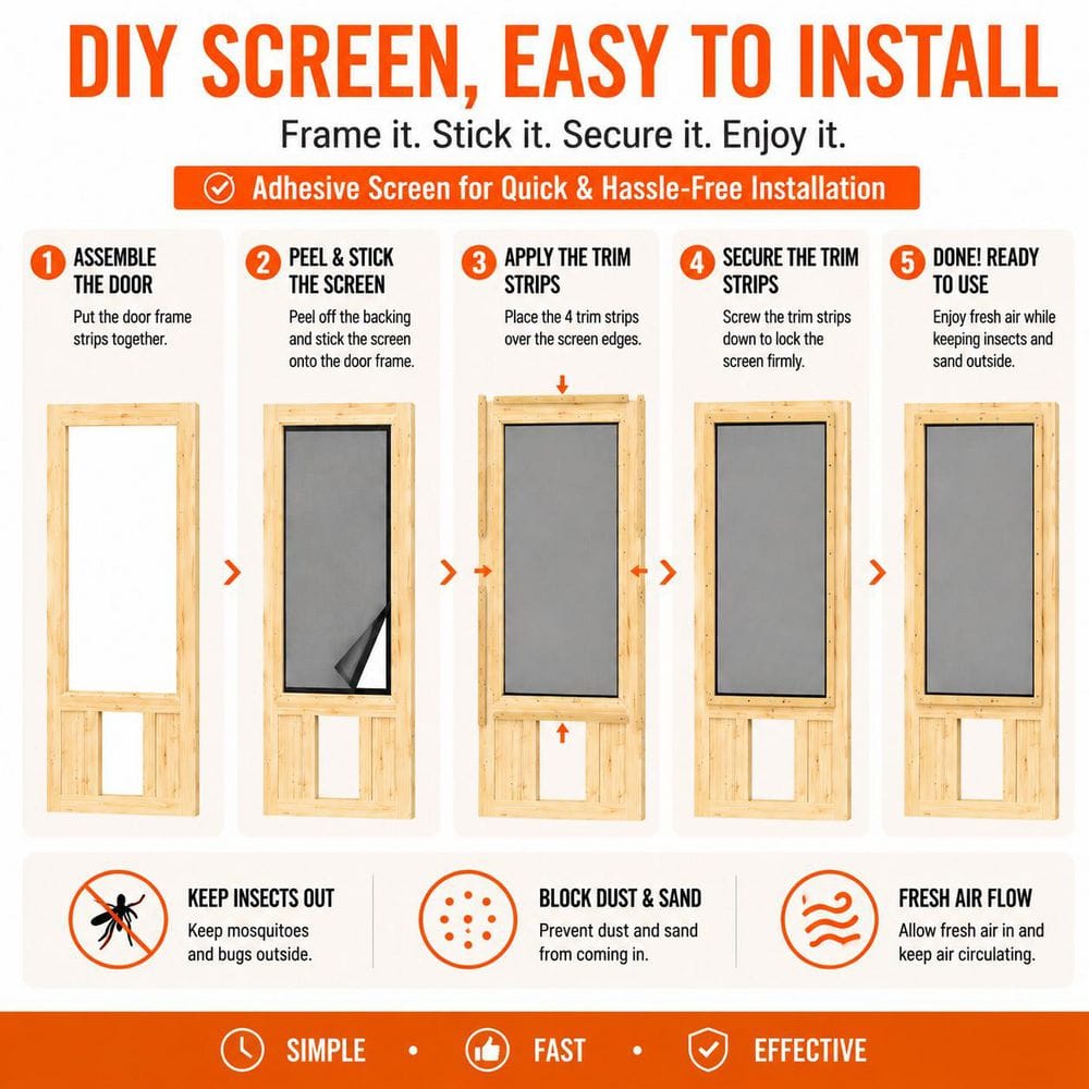 Pine Wood Half Lite Screen Exterior Front Door