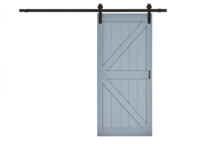 TENONER Sliding Barn Door 36 ×84, Pre-drilled Barn Door Slab, Need to be Assembled, Barn Door Hardware Included, K Frame, Blue Ash