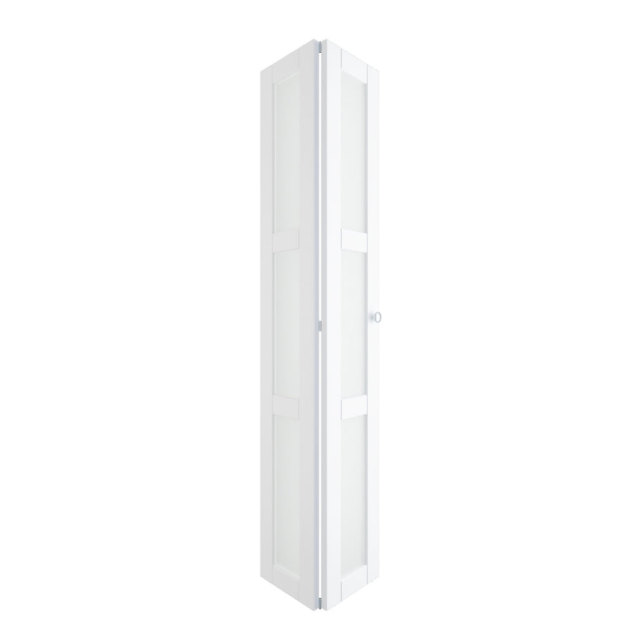 Products TENONER 24 in x 80 in Three Frosted Glass Panel Bi-Fold Interior Door for Closet, with MDF & Water-Proof PVC Covering
