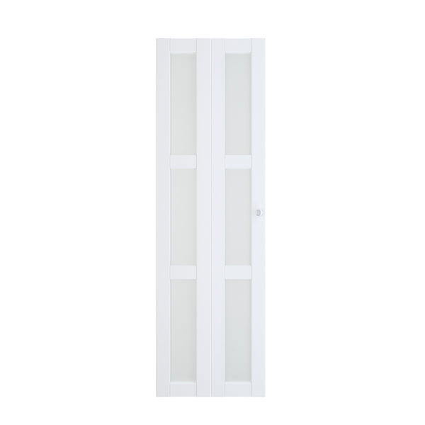 TENONER Closet Doors, 24''Single Frosted Glass Panel Bi-Fold Doors,  Assembly Required, Multifold Interior Doors, Folding Doors with Hardware  Kits