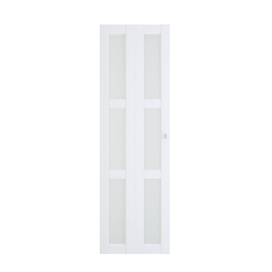 24 in x 80 in Three Frosted Glass Panel Bi-Fold Interior Door for Closet