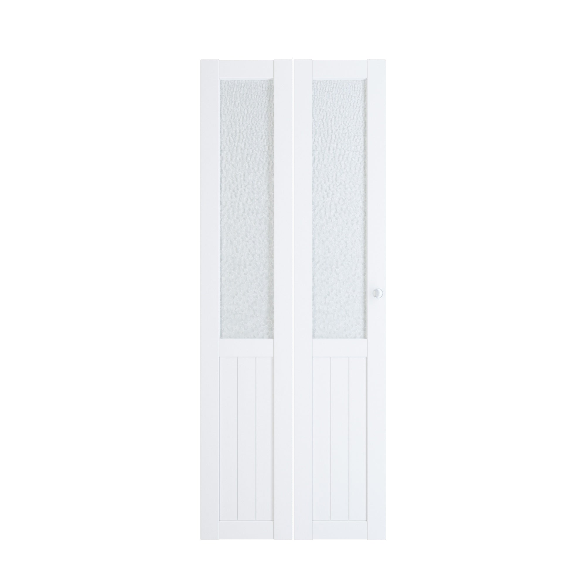 30 in x 80 in Aquatex Glass Panel Bi-Fold Interior Door for Closet, with MDF & Water-Proof PVC Covering