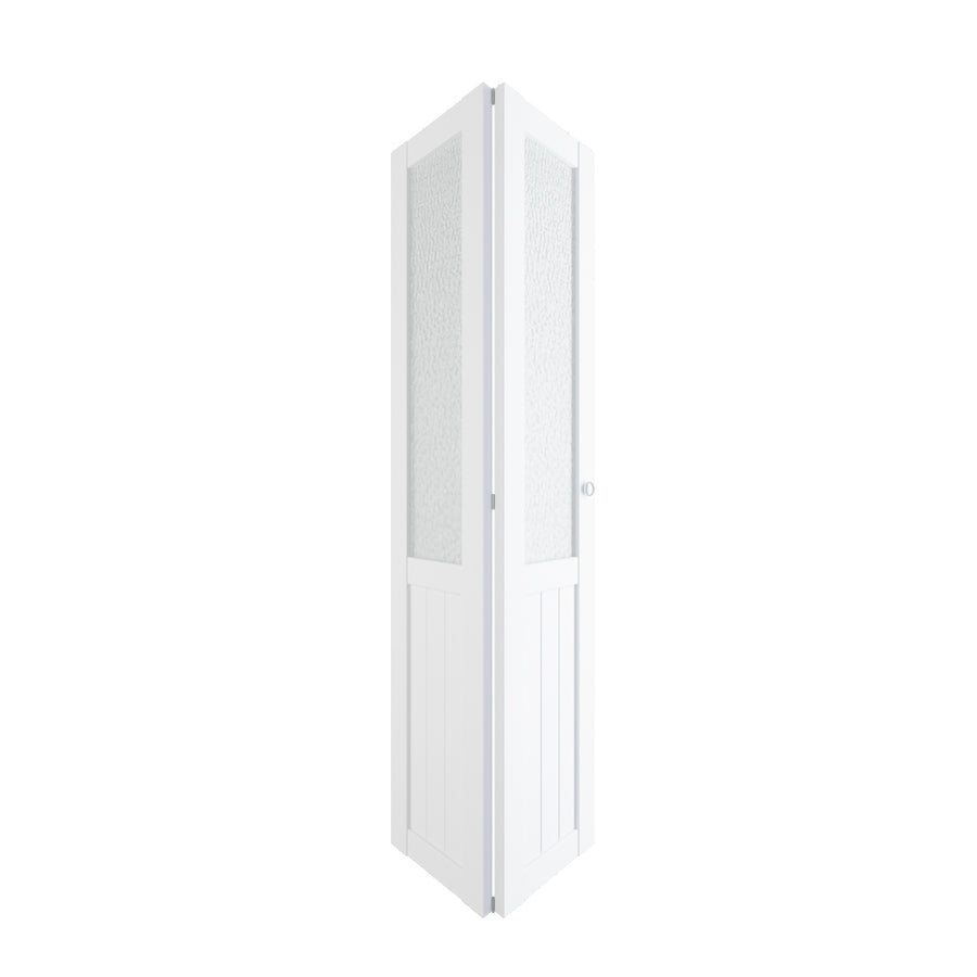 30 in x 80 in Aquatex Glass Panel Bi-Fold Interior Door for Closet, with MDF & Water-Proof PVC Covering