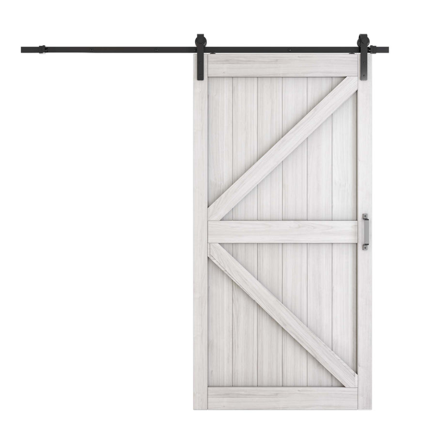 TENONER Sliding Barn Door, 42 inches x 84 inches,Grey, K-Frame,DIY Sliding Barn Door, with Barn Door Hardware Kit