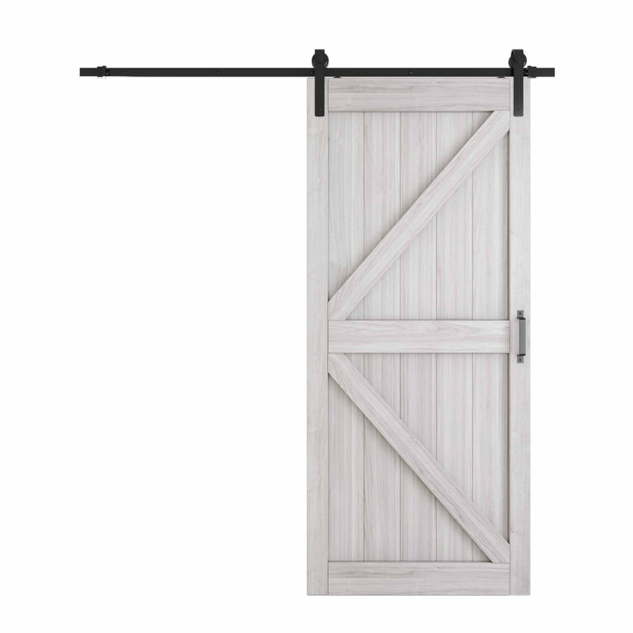 TENONER Sliding Barn Door, 36 inches x 84 inches,Grey, K-Frame,DIY Sliding Barn Door, with Barn Door Hardware Kit