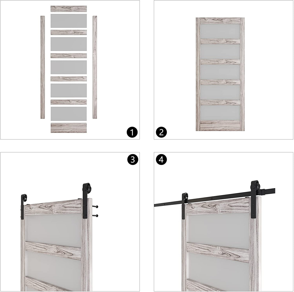 DIY Grey Sliding Barn Door,with Barn Door Hardware Kit (36 inches x 84 inches)
